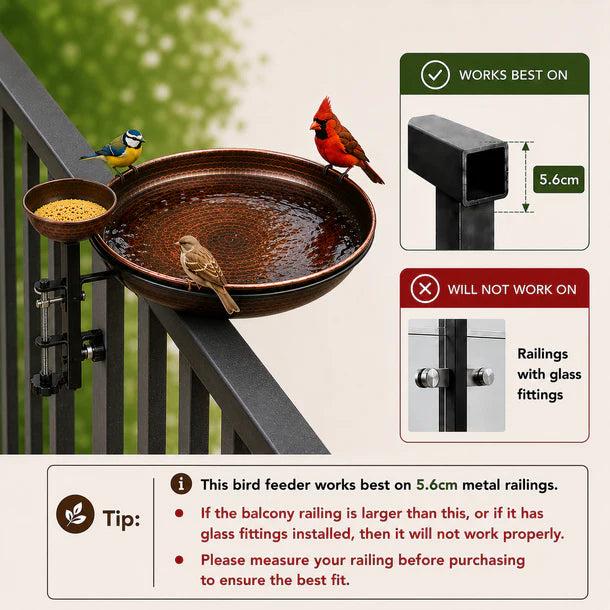 Clamp-On Balcony 2 in 1 Bird Feeder